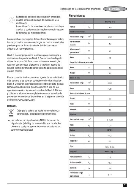 BlackandDecker Multitool- Mfl143 - Type H1 - Instruction Manual (Europ&eacute;en)