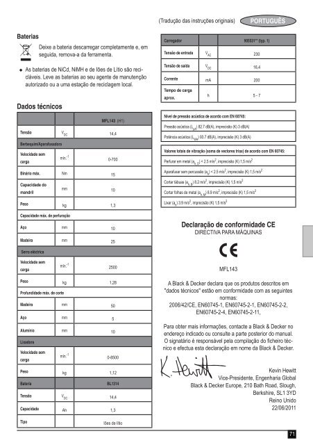 BlackandDecker Multitool- Mfl143 - Type H1 - Instruction Manual (Europ&eacute;en)