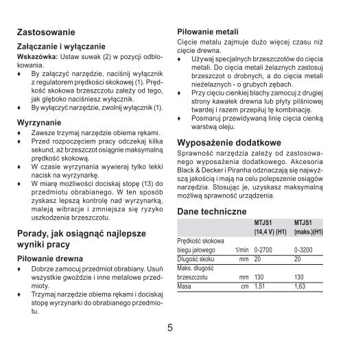 BlackandDecker Scie Egoine- Mtrs10 - Type 1 - Instruction Manual (Pologne)