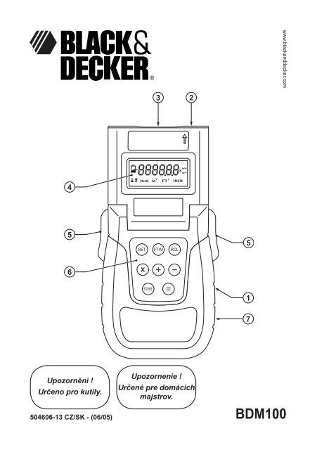 BlackandDecker Telemetre Ultrason- Bdm100 - Type 1 - Instruction Manual  (Tch&amp;egrave;que)