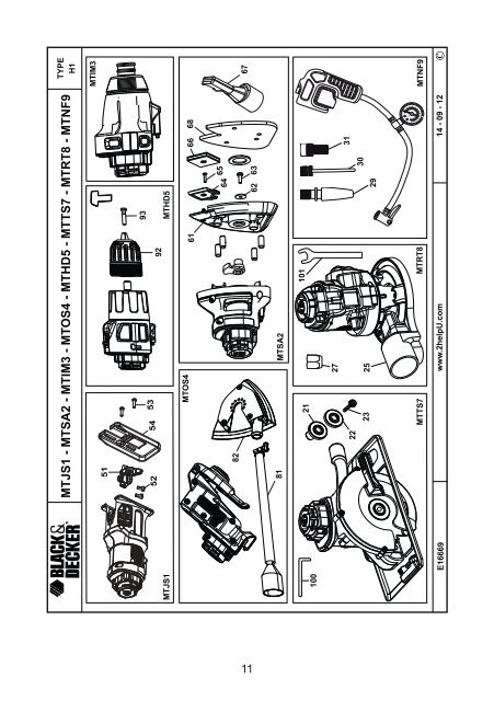 BlackandDecker Multitool- Mt143 - Type H1 - Instruction Manual (Pologne)