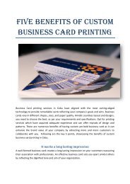 Five benefits of custom business card printing