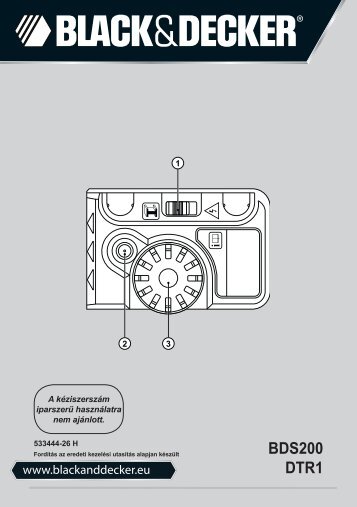 BlackandDecker Capteur- Bds200 - Type 1 - 3 - Instruction Manual (la Hongrie)