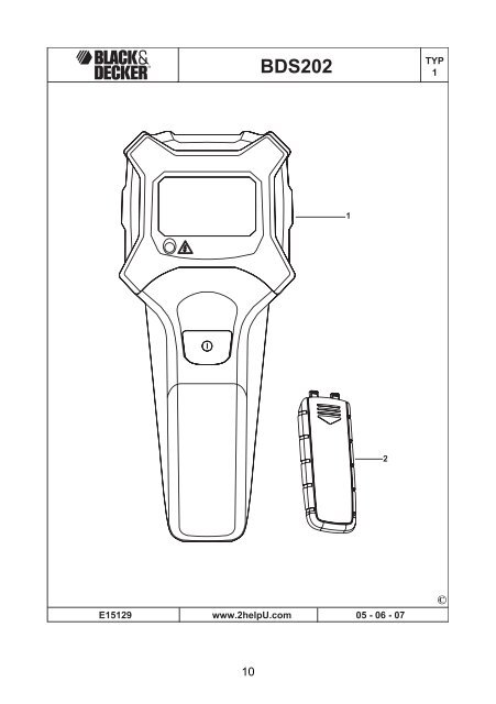 BlackandDecker Capteur- Bds202 - Type 1 - Instruction Manual (Slovaque)