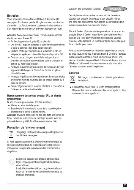 BlackandDecker Perceuse/visseuse- Mtdd6 - Type H1 - Instruction Manual (Europ&eacute;en)