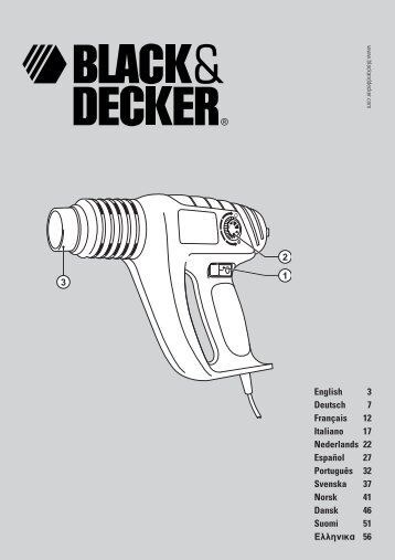 BlackandDecker Pistolet Thermique- Kx2000k - Type 1 - Instruction Manual (EuropÃ©en)