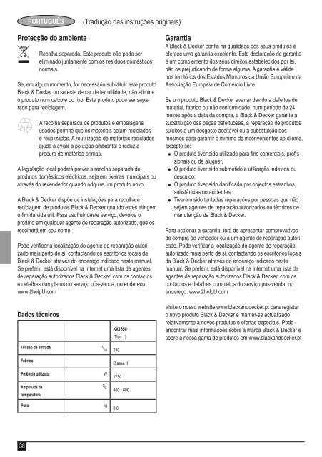 BlackandDecker Pistolet Thermique- Kx1650 - Type 1 - Instruction Manual (Europ&eacute;en)