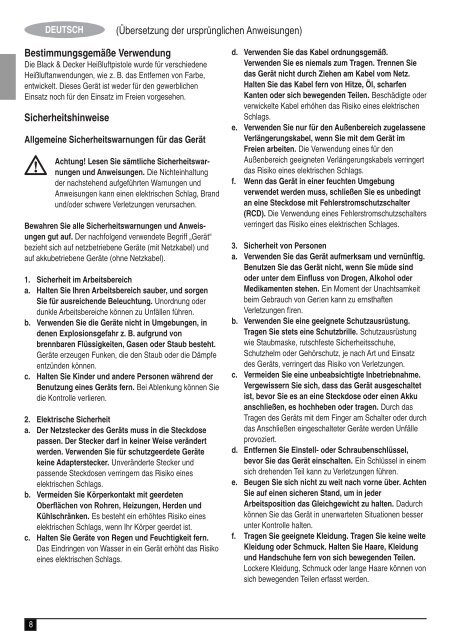 BlackandDecker Pistolet Thermique- Kx1650 - Type 1 - Instruction Manual (Europ&eacute;en)