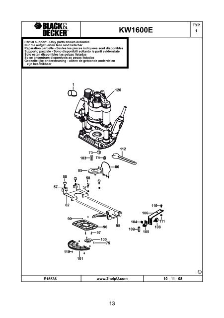 BlackandDecker Toupille- Kw1600e - Type 1 - Instruction Manual (Slovaque)