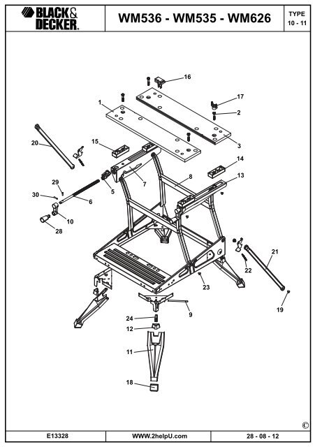 BlackandDecker Workmate- Wm535 - Type 11 - Instruction Manual (Europ&eacute;en)