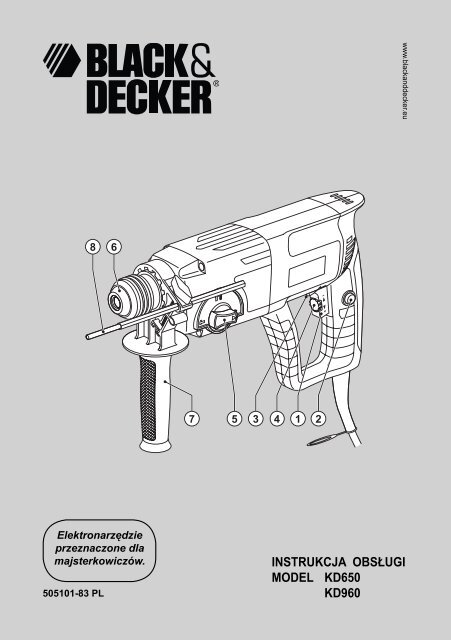 BlackandDecker Marteau Rotatif- Kd960 - Type 2 - Instruction Manual (Pologne)