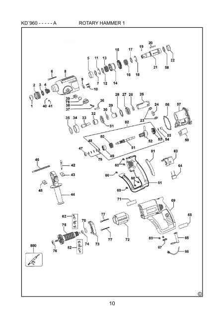 BlackandDecker Marteau Rotatif- Kd960 - Type 2 - Instruction Manual (Pologne)