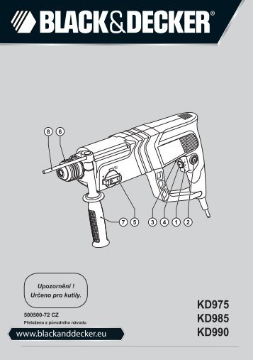 BlackandDecker Marteau Rotatif- Kd975 - Type 2 - Instruction Manual (TchÃ¨que)