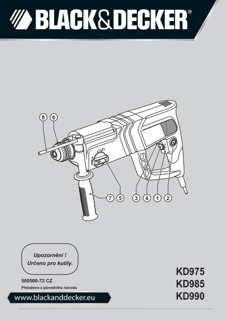 BlackandDecker Marteau Rotatif- Kd975 - Type 2 - Instruction Manual (Tch&egrave;que)