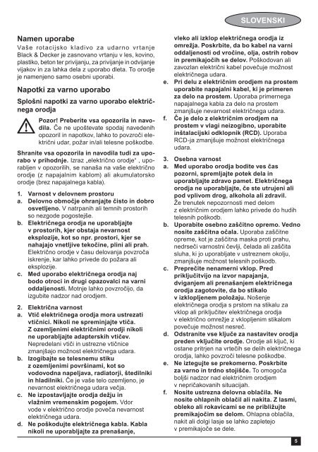 BlackandDecker Marteau Rotatif- Kd1250k - Type 1 - Instruction Manual (Balkans)