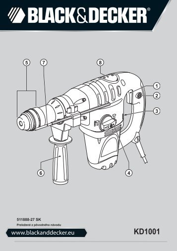 BlackandDecker Marteau Rotatif- Kd1001k - Type 3 - Instruction Manual (Slovaque)