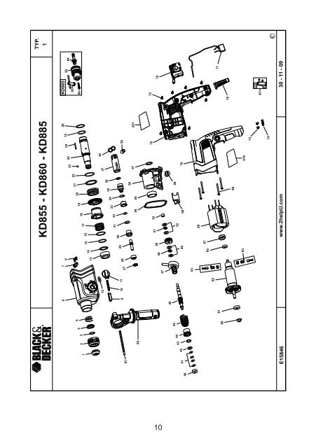 BlackandDecker Marteau Rotatif- Kd860 - Type 1 - Instruction Manual (Slovaque)