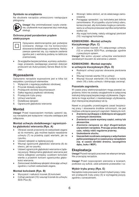 BlackandDecker Marteau Rotatif- Kd975 - Type 2 - Instruction Manual (Pologne)