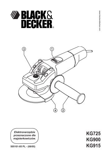 BlackandDecker Meuleuse Petit DiamÃ¨tre- Kg725 - Type 1 - Instruction Manual (Pologne)
