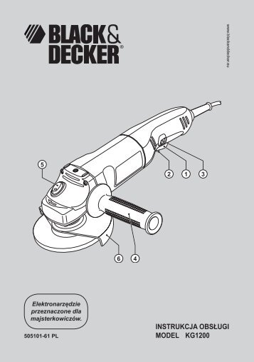 BlackandDecker Meuleuse- Kg1200 - Type 1 - Instruction Manual (Pologne)