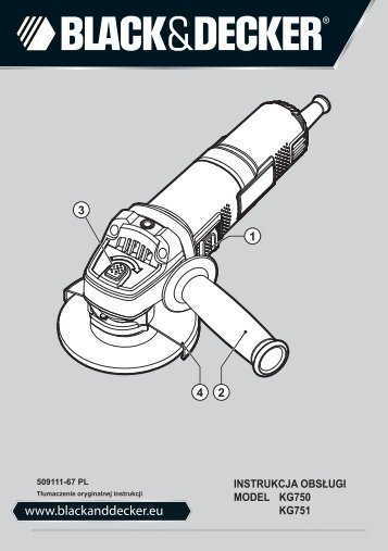 BlackandDecker Meuleuse Petit DiamÃ¨tre- Kg750 - Type 1 - Instruction Manual (Pologne)