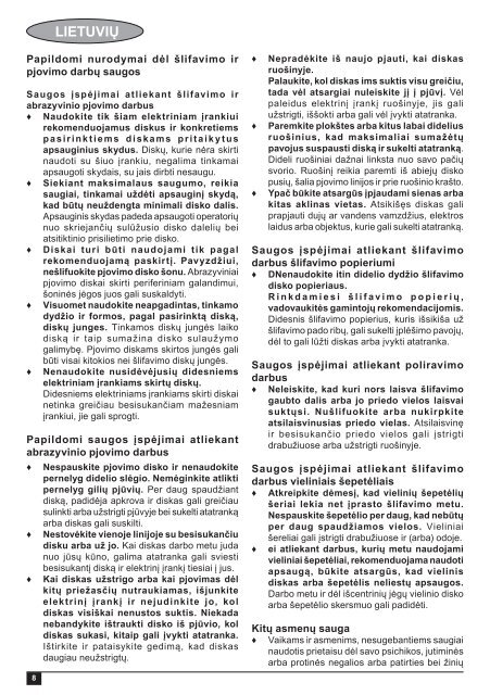 BlackandDecker Meuleuse Petit Diam&egrave;tre- Ast6 - Type 4 - Instruction Manual (Lituanie)