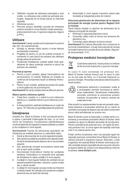 BlackandDecker Meuleuse Petit Diam&egrave;tre- Kg915 - Type 3 - Instruction Manual (Roumanie)