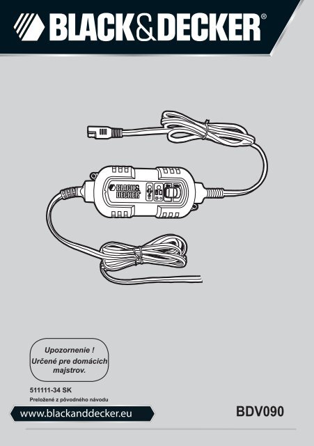 BlackandDecker Batterie De Renfort- Bdv090 - Type 1 - Instruction Manual (Slovaque)