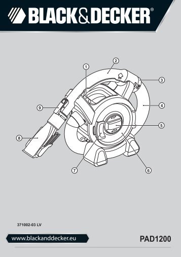 BlackandDecker Aspirateur Auto- Pad1200 - Type 1 - Instruction Manual (Lettonie)