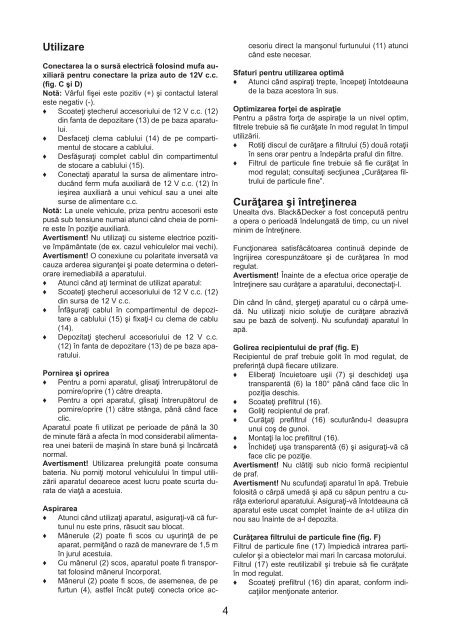 BlackandDecker Aspirateur Auto- Pad1200 - Type 1 - Instruction Manual (Roumanie)