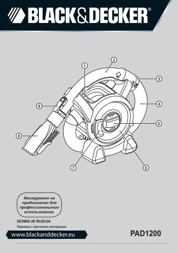 BlackandDecker Aspirateur Auto- Pad1200 - Type 1 - Instruction Manual (Russie - Ukraine)