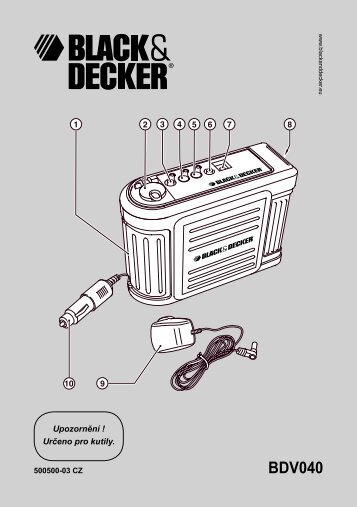 BlackandDecker Batterie De Renfort- Bdv040 - Type 1 - Instruction Manual (TchÃ¨que)