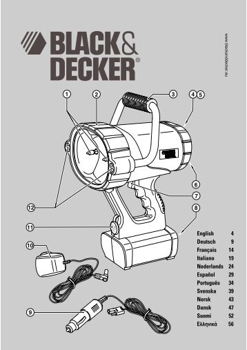BlackandDecker Lampe- Bdv158 - Type 1 - Instruction Manual (EuropÃ©en)