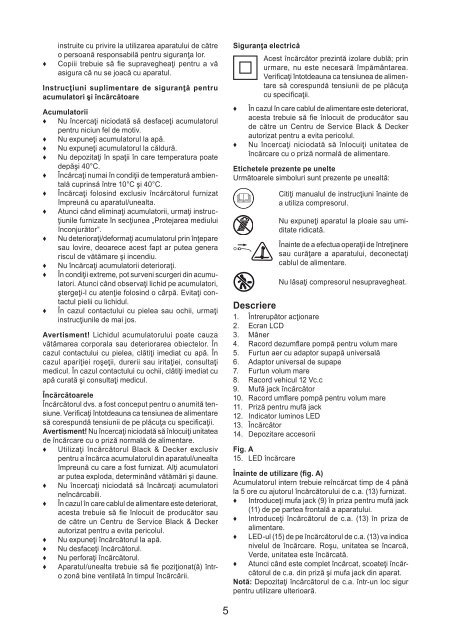 BlackandDecker Gonfleur- Asi500 - Type H2 - Instruction Manual (Roumanie)