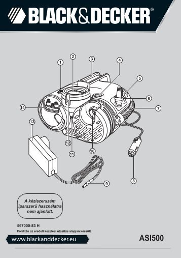 BlackandDecker Gonfleur- Asi500 - Type H2 - Instruction Manual (la Hongrie)