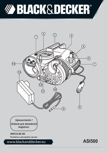 BlackandDecker Gonfleur- Asi500 - Type H1 - Instruction Manual (Slovaque)