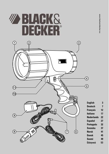 BlackandDecker Lampe- Bdv156 - Type 1 - Instruction Manual (EuropÃ©en)