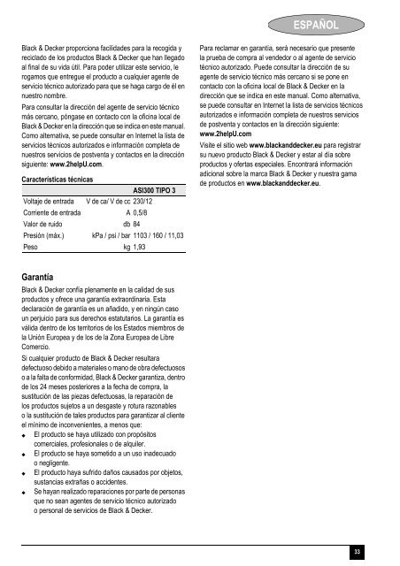 BlackandDecker Gonfleur- Asi300 - Type 3 - Instruction Manual (Europ&eacute;en)