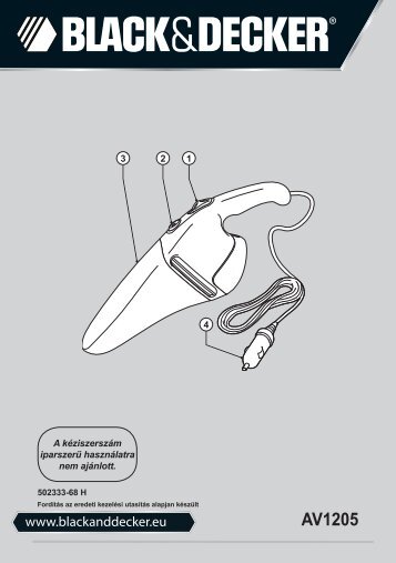 BlackandDecker Aspirateur Auto- Av1205 - Type 1 - Instruction Manual (la Hongrie)