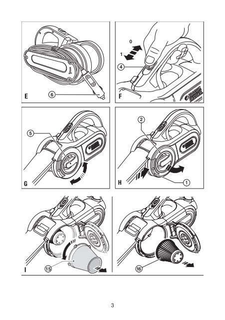 BlackandDecker Aspirateur Auto- Pav1205 - Type 1 - Instruction Manual (la Hongrie)