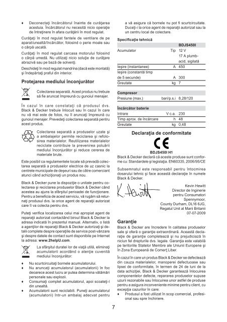 BlackandDecker Demarreur- Bdjs450i - Type 1 - Instruction Manual (Roumanie)