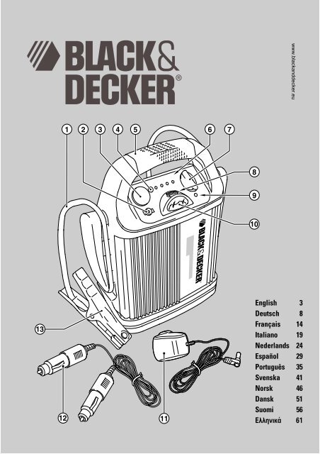 BlackandDecker Demarreur- Bdv012 - Type 1 - Instruction Manual (Europ&eacute;en)