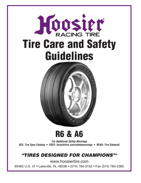 Hoosier Tyre Compound Chart