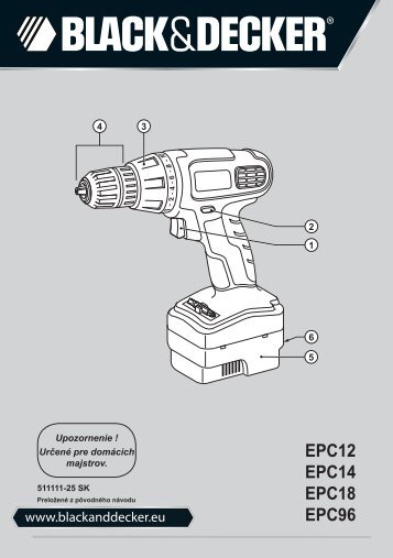 BlackandDecker Perceuse S/f- Epc12 - Type H1 - Instruction Manual (Slovaque)
