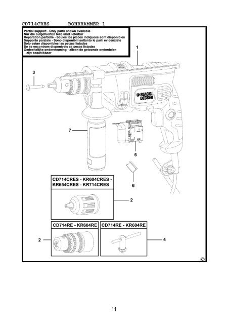 BlackandDecker Marteau Perforateur- Cd714cres - Type 1 - Instruction Manual (la Hongrie)