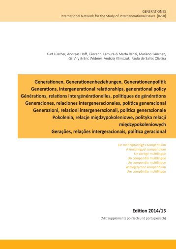 Generations, intergenerational relationships, generational policy: A multilingual compendium