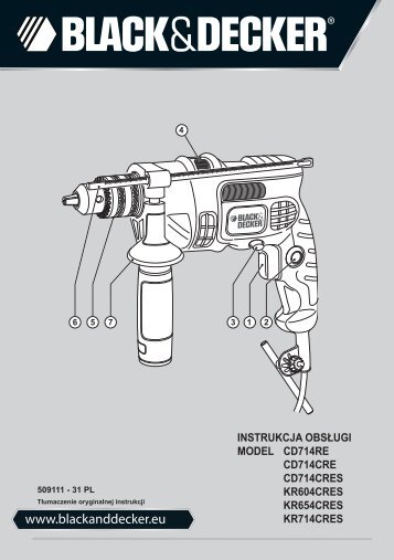 BlackandDecker Marteau Perforateur- Cd714cres - Type 1 - Instruction Manual (Pologne)