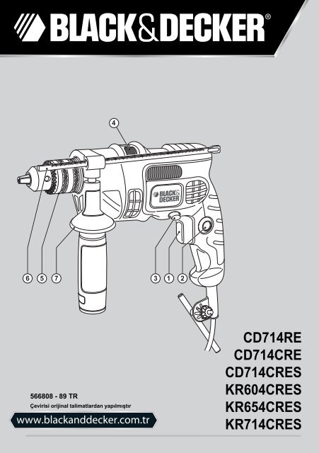 BlackandDecker Marteau Perforateur- Kr714cres - Type 2 - Instruction Manual (Turque)