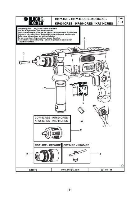 BlackandDecker Marteau Perforateur- Kr714cres - Type 2 - Instruction Manual (Turque)