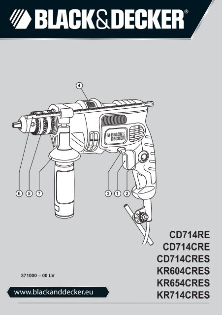 BlackandDecker Marteau Perforateur- Cd714cres - Type 2 - Instruction Manual (Lettonie)